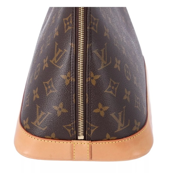 Louis Vuitton Monogram Alma Brown M51130 Dome Top Zip Satchel - Picture 14 of 17